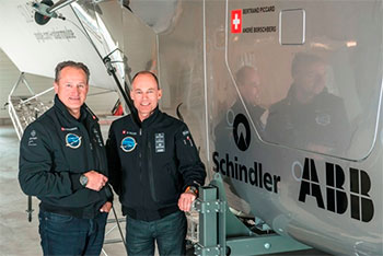 Бертран Пикард (Bertrand Piccard) и Андре Боршберг (André Borschberg) в проекте с поддержкой компании ABB (АББ)